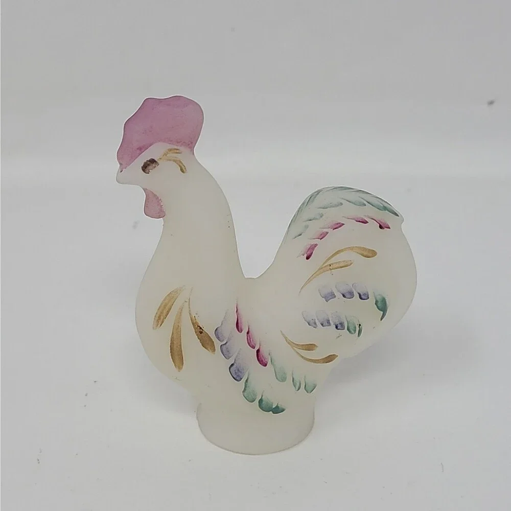 Fenton Art White Satin Glass 2-1/2